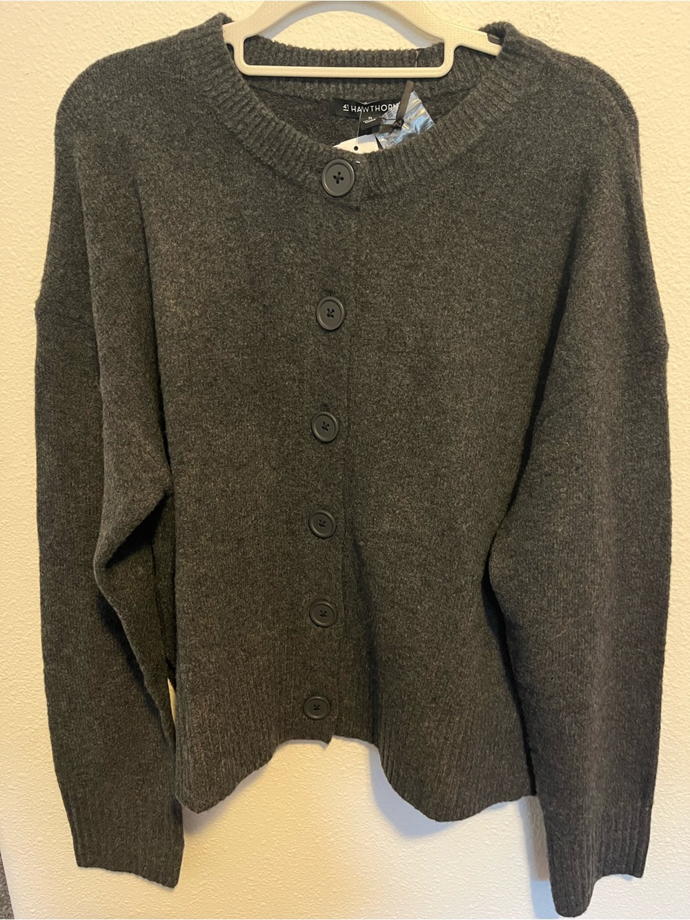 41 Hawthorn Charcoal Gray Button-Front Cardigan
